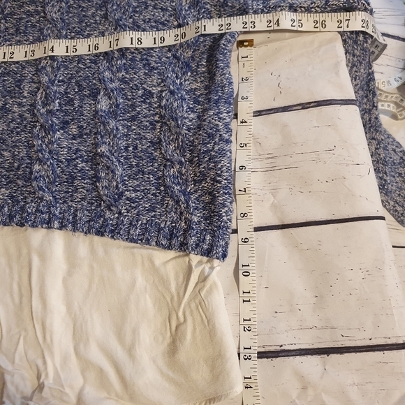 Kensie Turtle Neck Knit Blue & White Women Twofer Sweater Size M - Picture 7 of 7